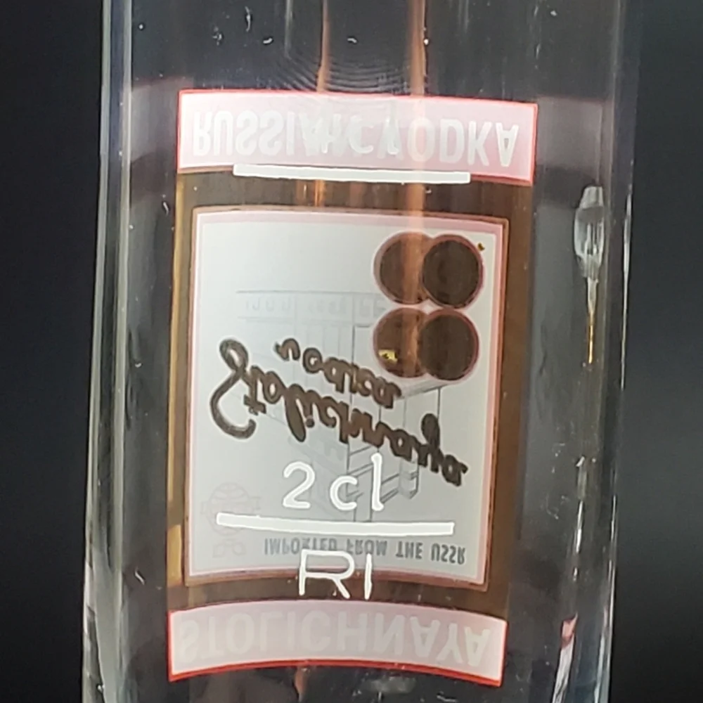 Stolichnaya Russian Vodka Stemmed Shot Glasses Set Vintage